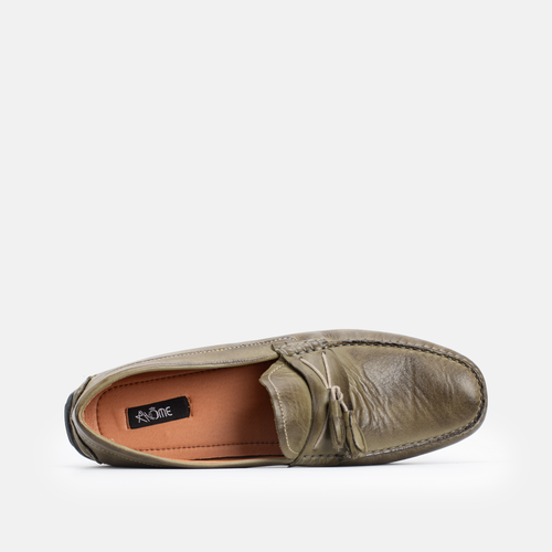 151 Mocassin en cuir Kaki