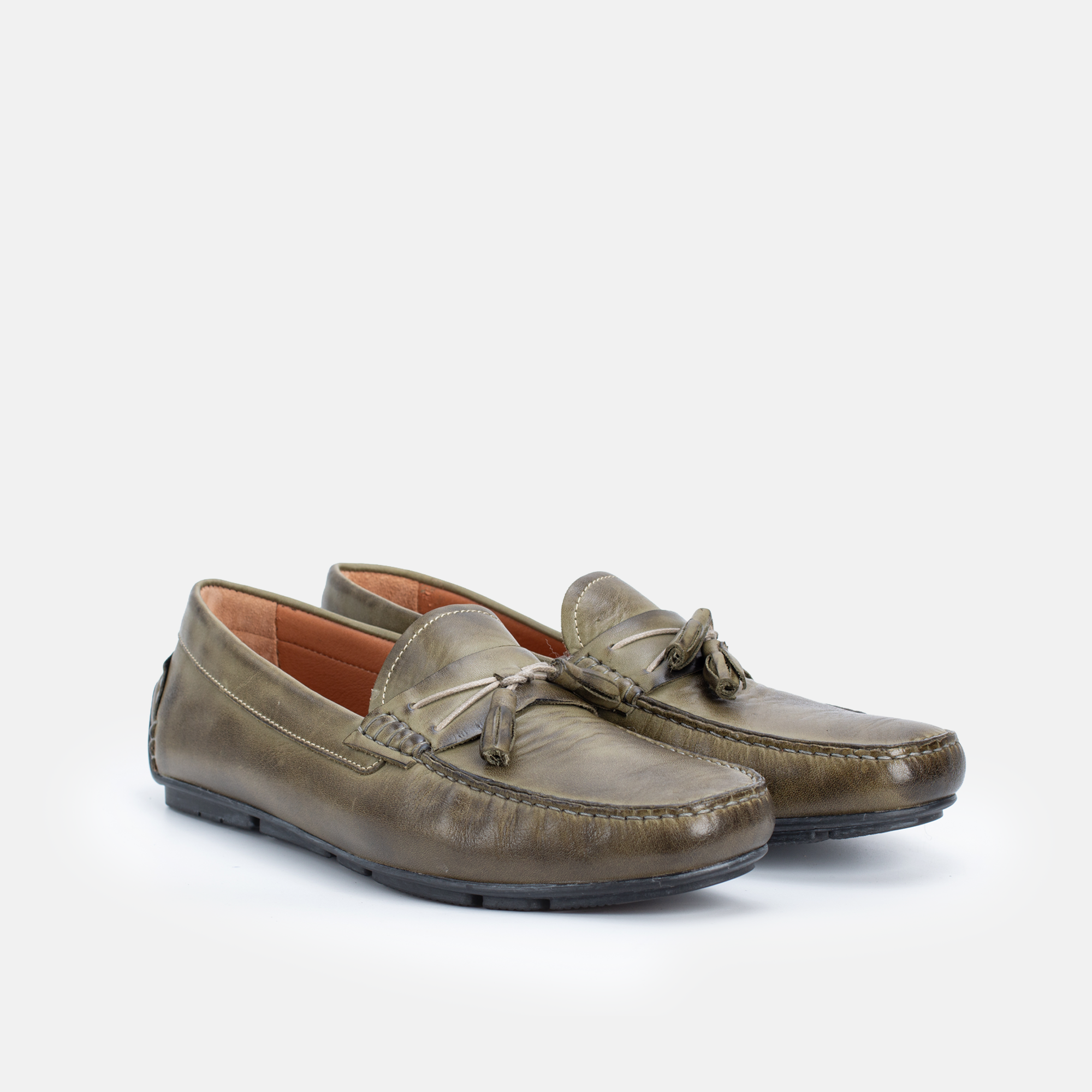 151 Mocassin en cuir Kaki