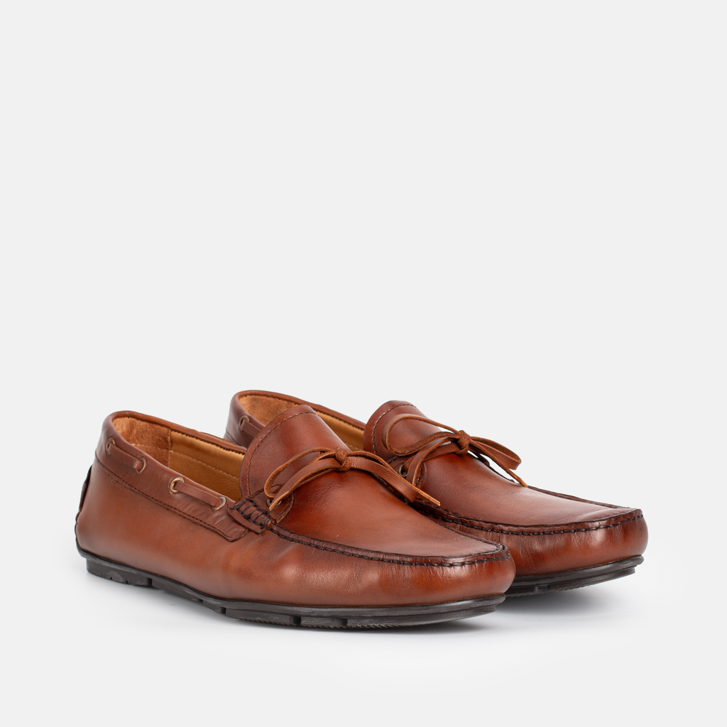 214 Mocassin en cuir Tabac