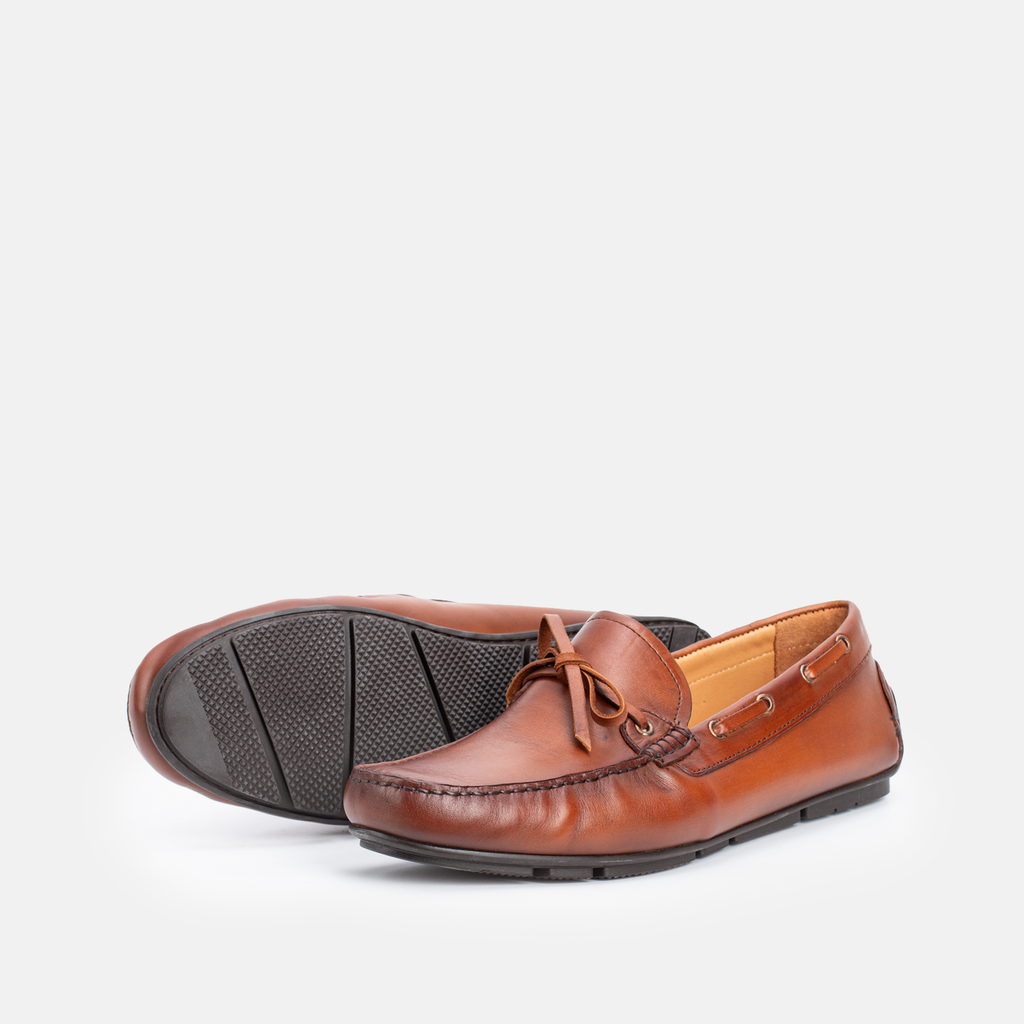 214 Mocassin en cuir Tabac