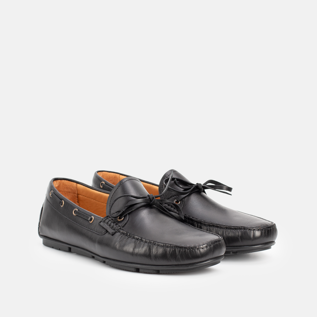 214 Mocassin en cuir Noir