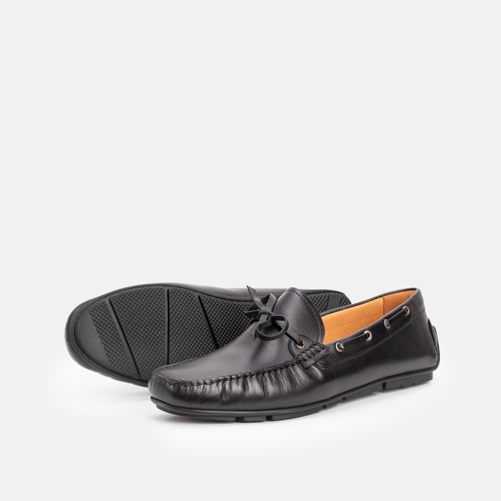 214 Mocassin en cuir Noir