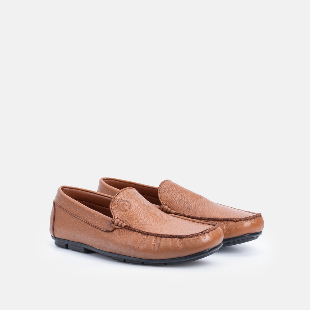 Mocassin en cuir tabac