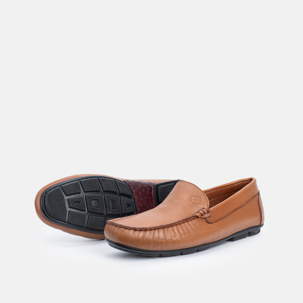 Mocassin en cuir tabac