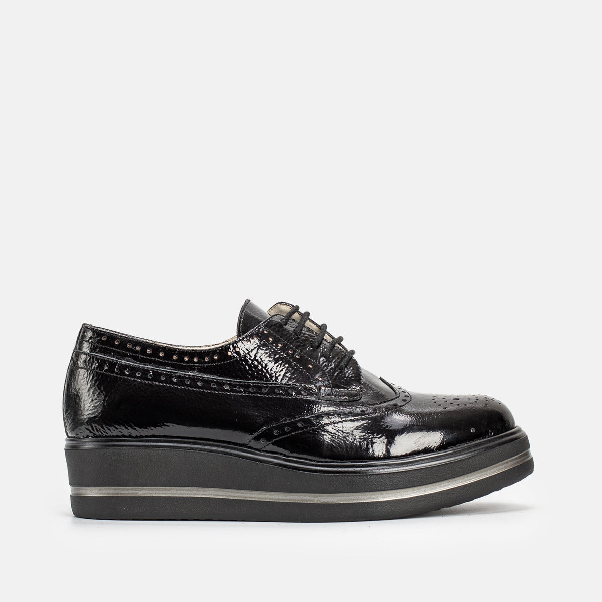 PINAR EN CUIR BRILLANT NOIR