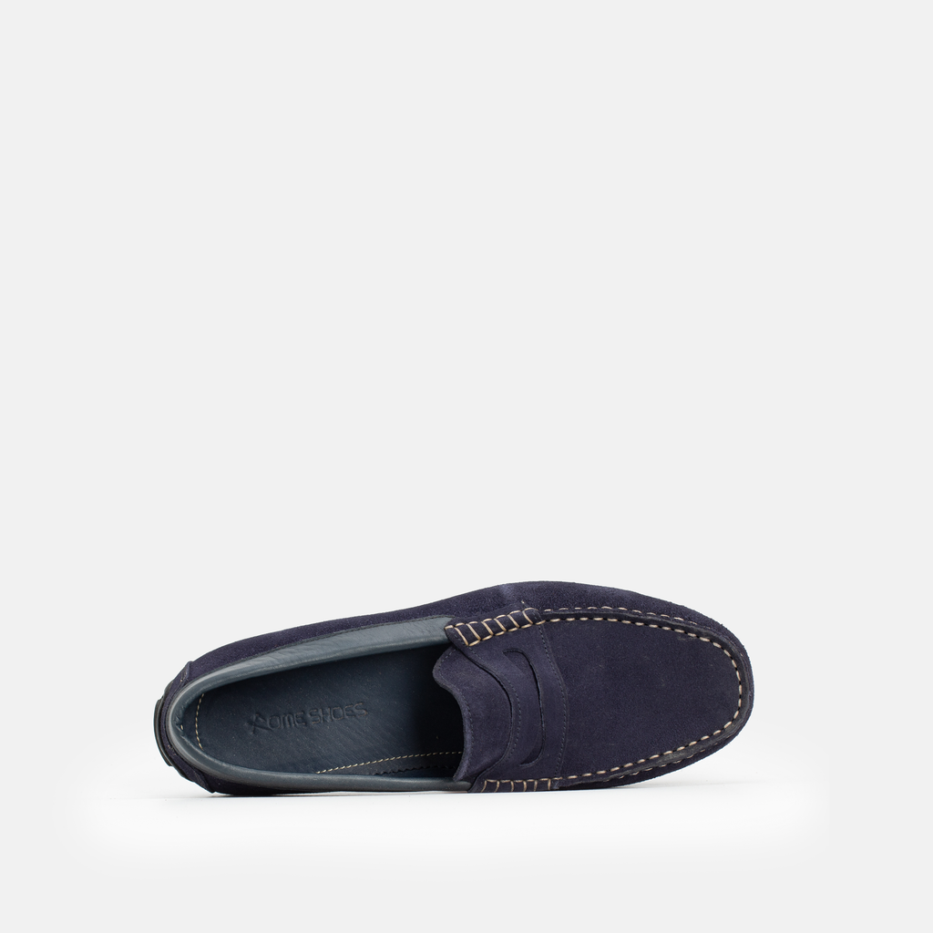 Mocassin en daim Bleu 001