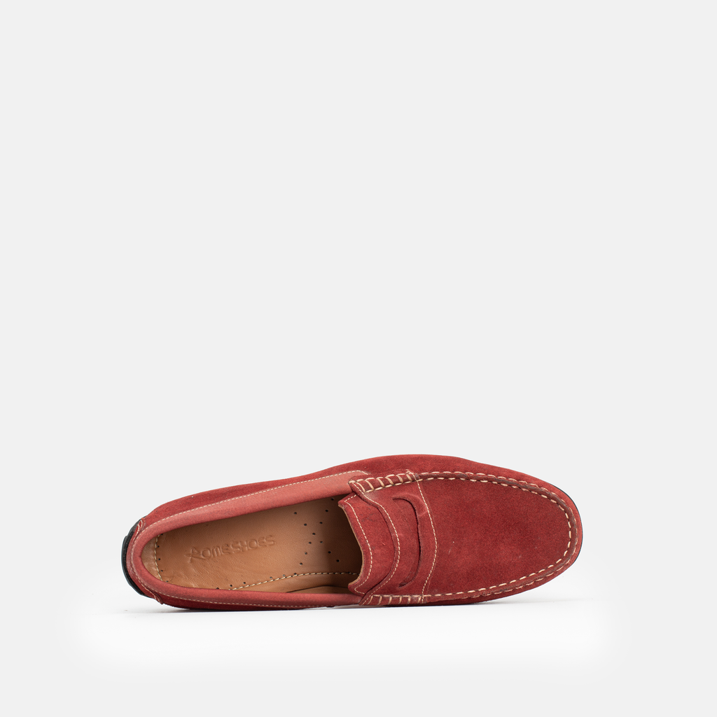 Mocassin en daim Grenat 001