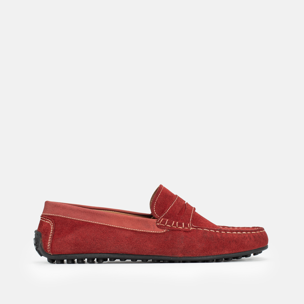 Mocassin en daim Grenat 001