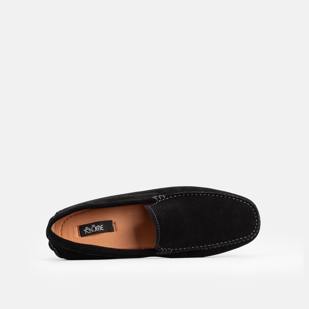 Mocassin en daim Noir 046