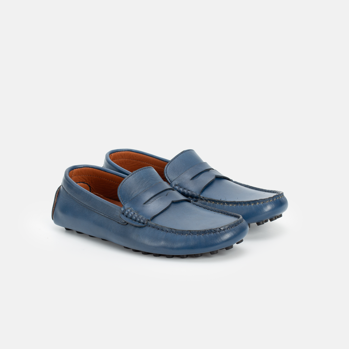 Mocassin Gommino en cuir BLEU