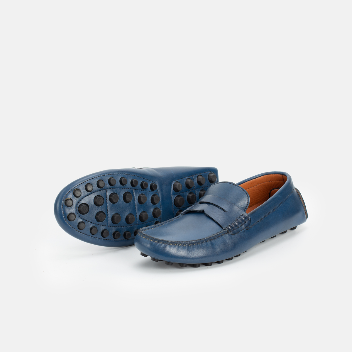 Mocassin Gommino en cuir BLEU