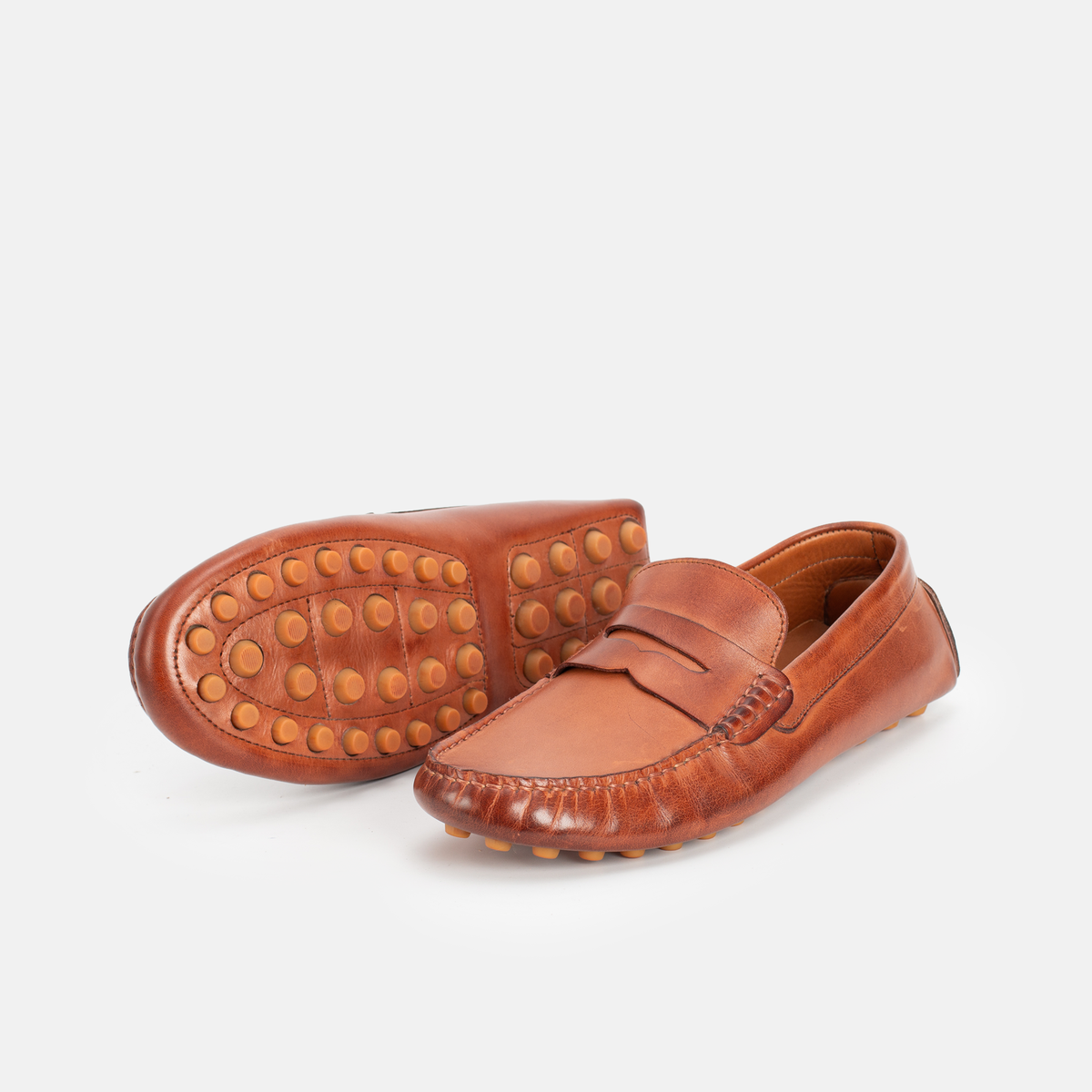 Mocassin Gommino en cuir TABAC