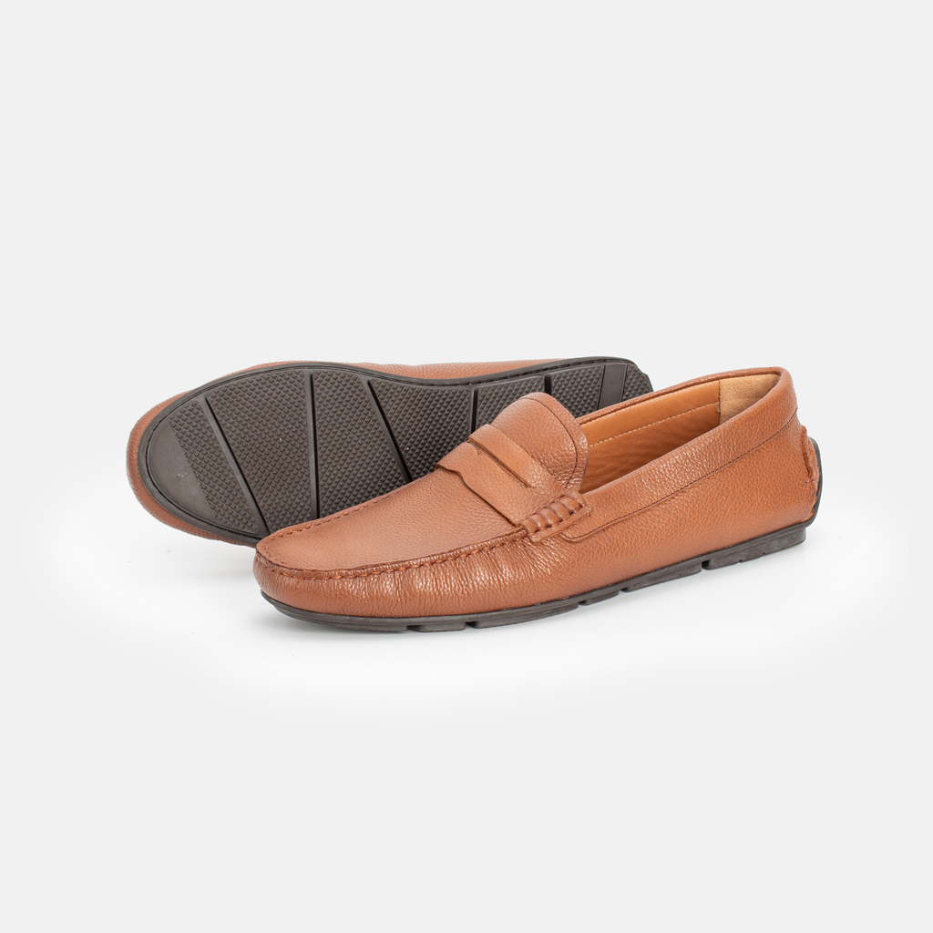 203 Mocassin en cuir Tabac