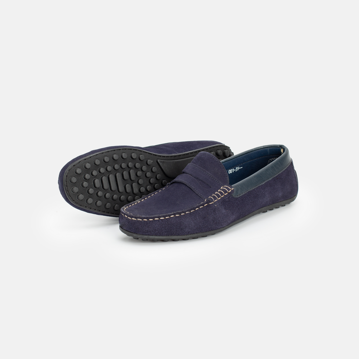 Mocassin en daim Bleu 001
