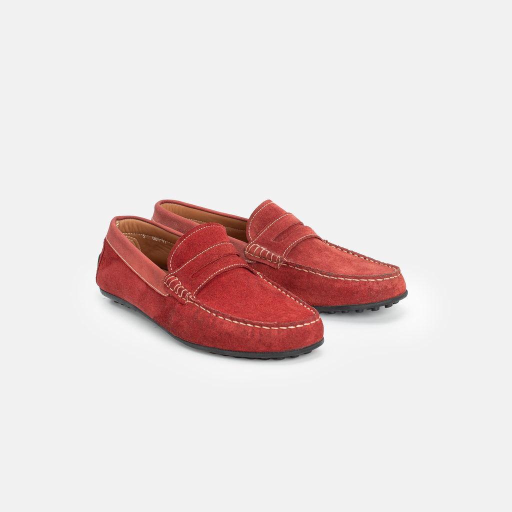 Mocassin en daim Grenat 001