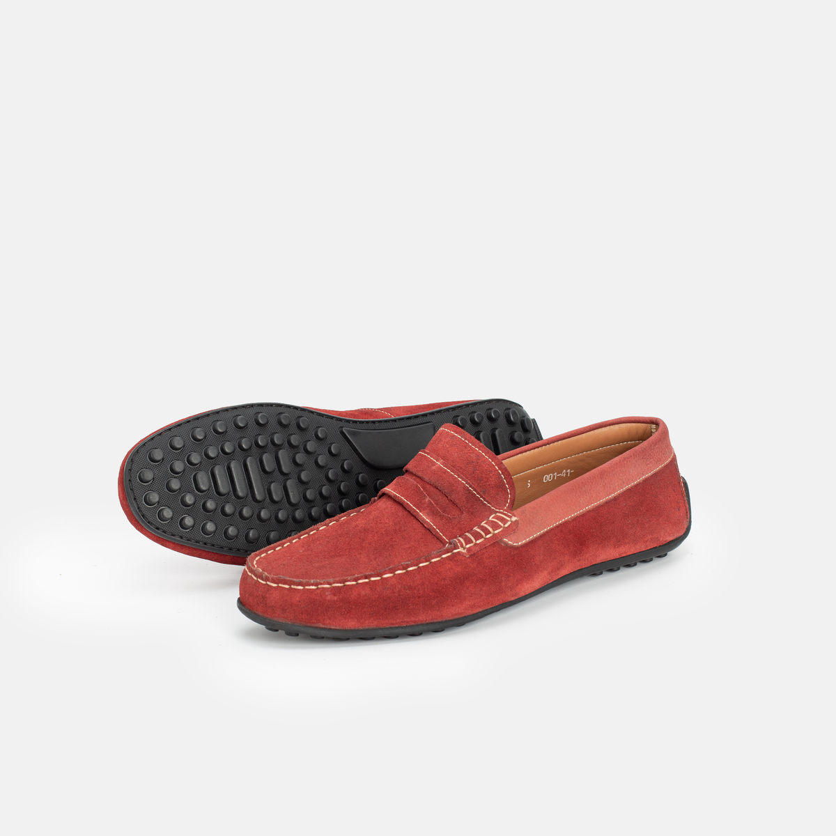 Mocassin en daim Grenat 001
