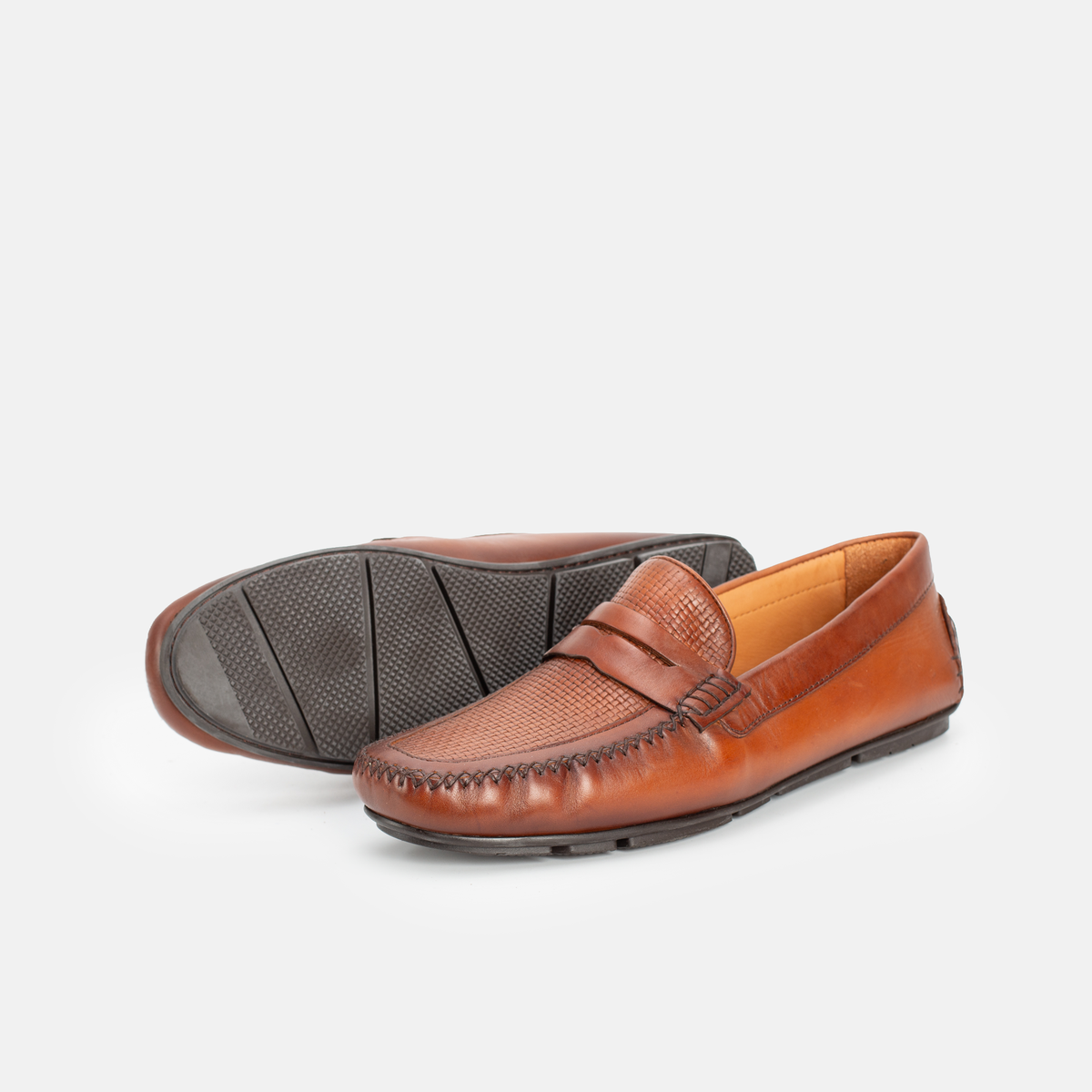 202 Mocassin en cuir Tabac