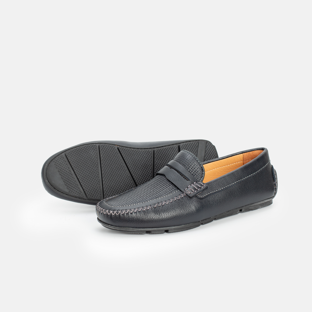 202 Mocassin en cuir Noir