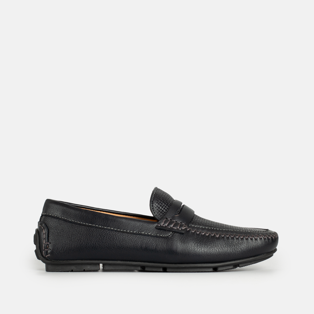 202 Mocassin en cuir Noir