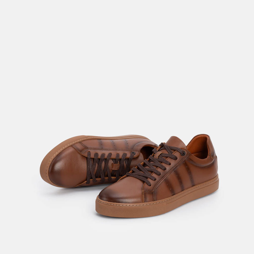 BASKET EN CUIR Tabac 528