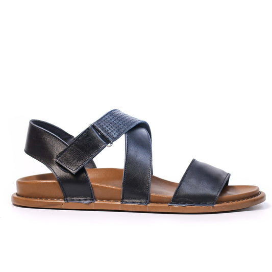 007 Sandales cuir bleu