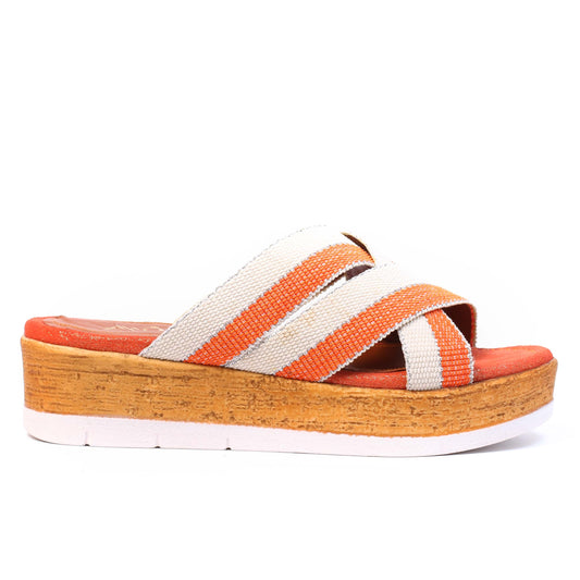 1054 SANDALES EN CUIR ORANGE