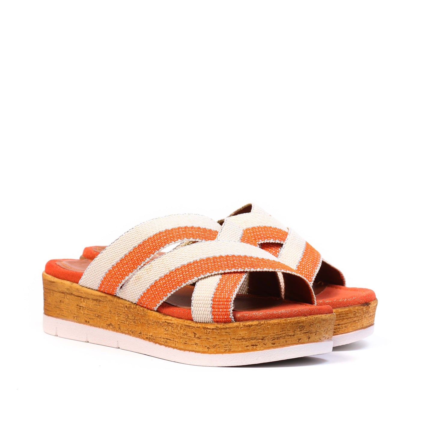 1054 SANDALES EN CUIR ORANGE