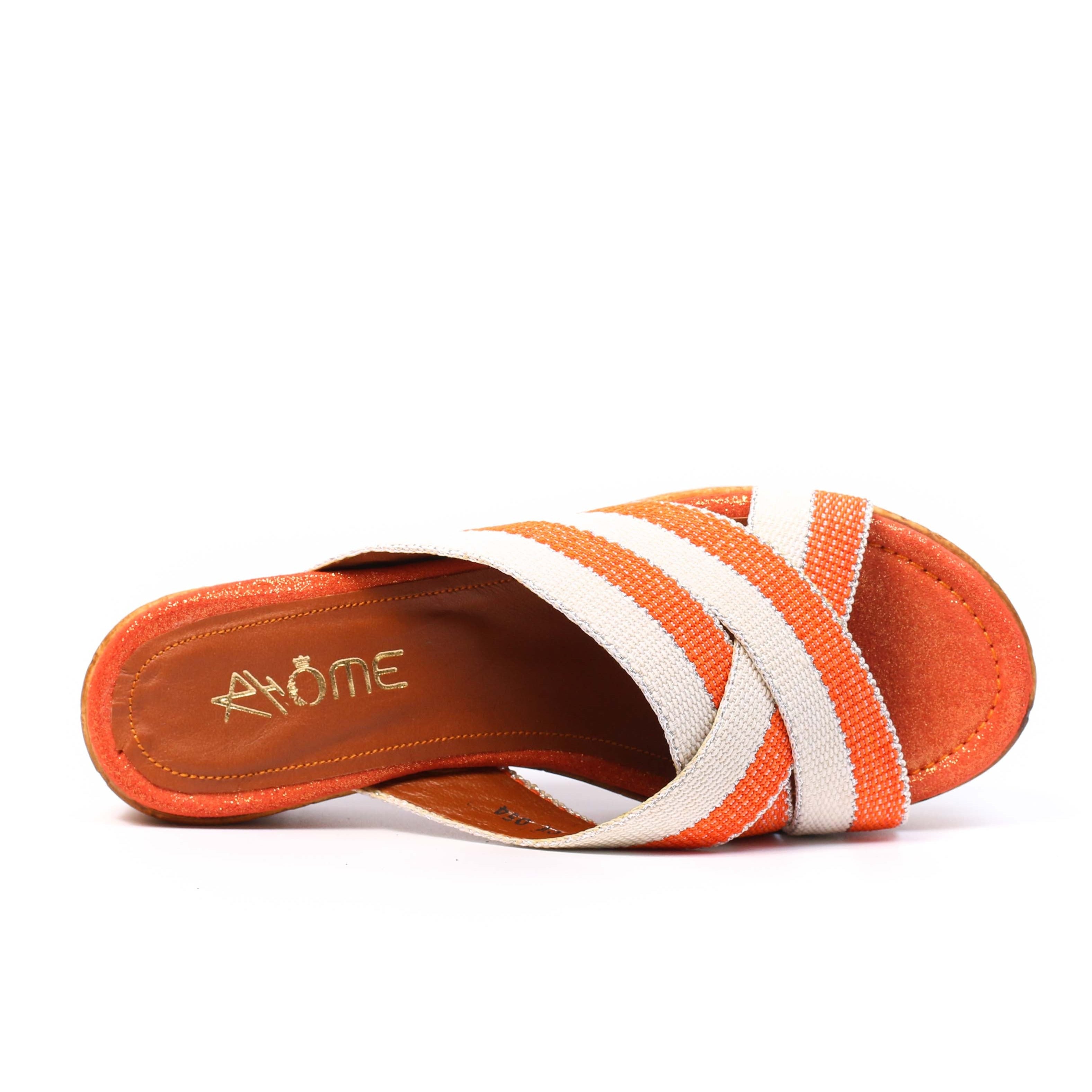 1054 SANDALES EN CUIR ORANGE