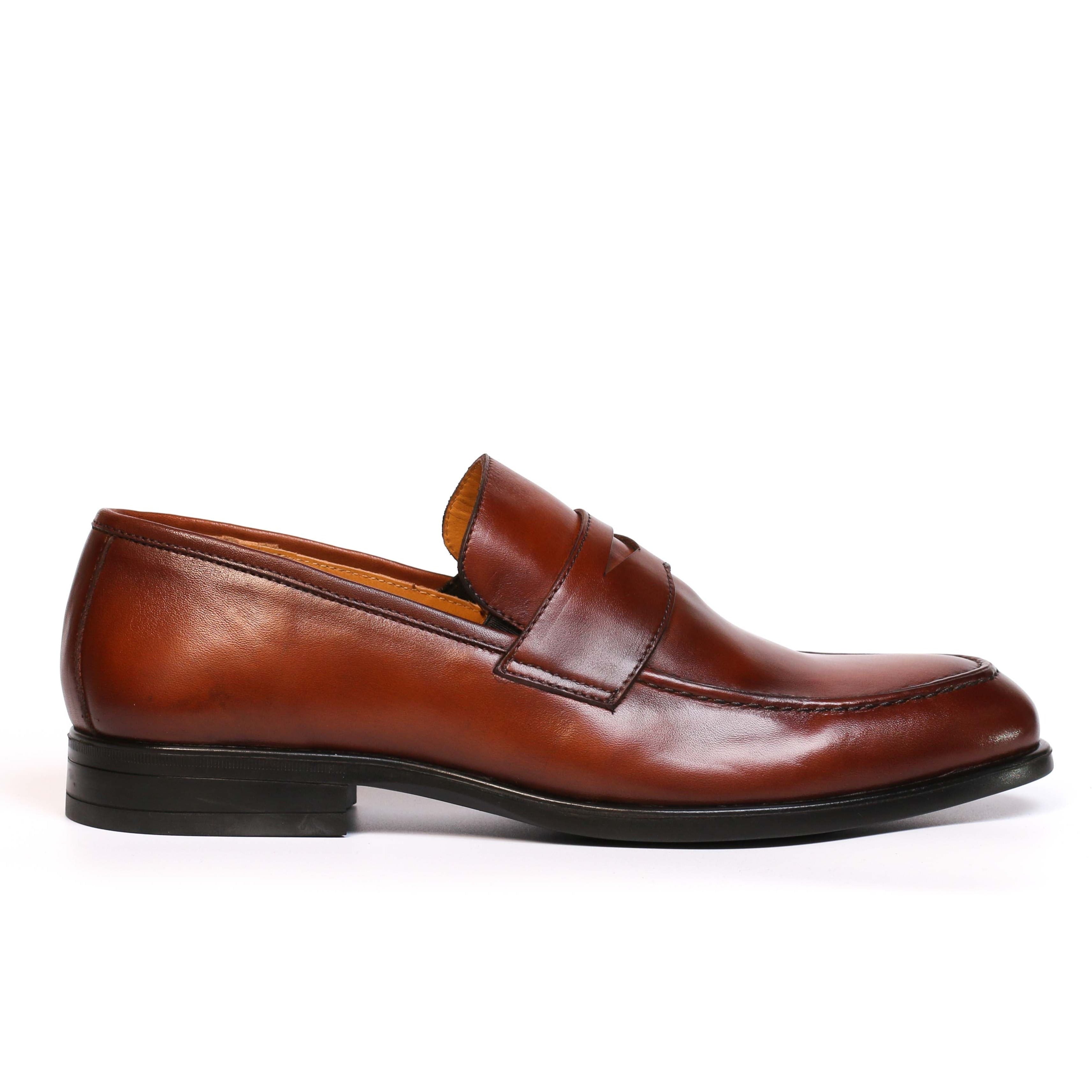 chaussure en cuir tabac 22228