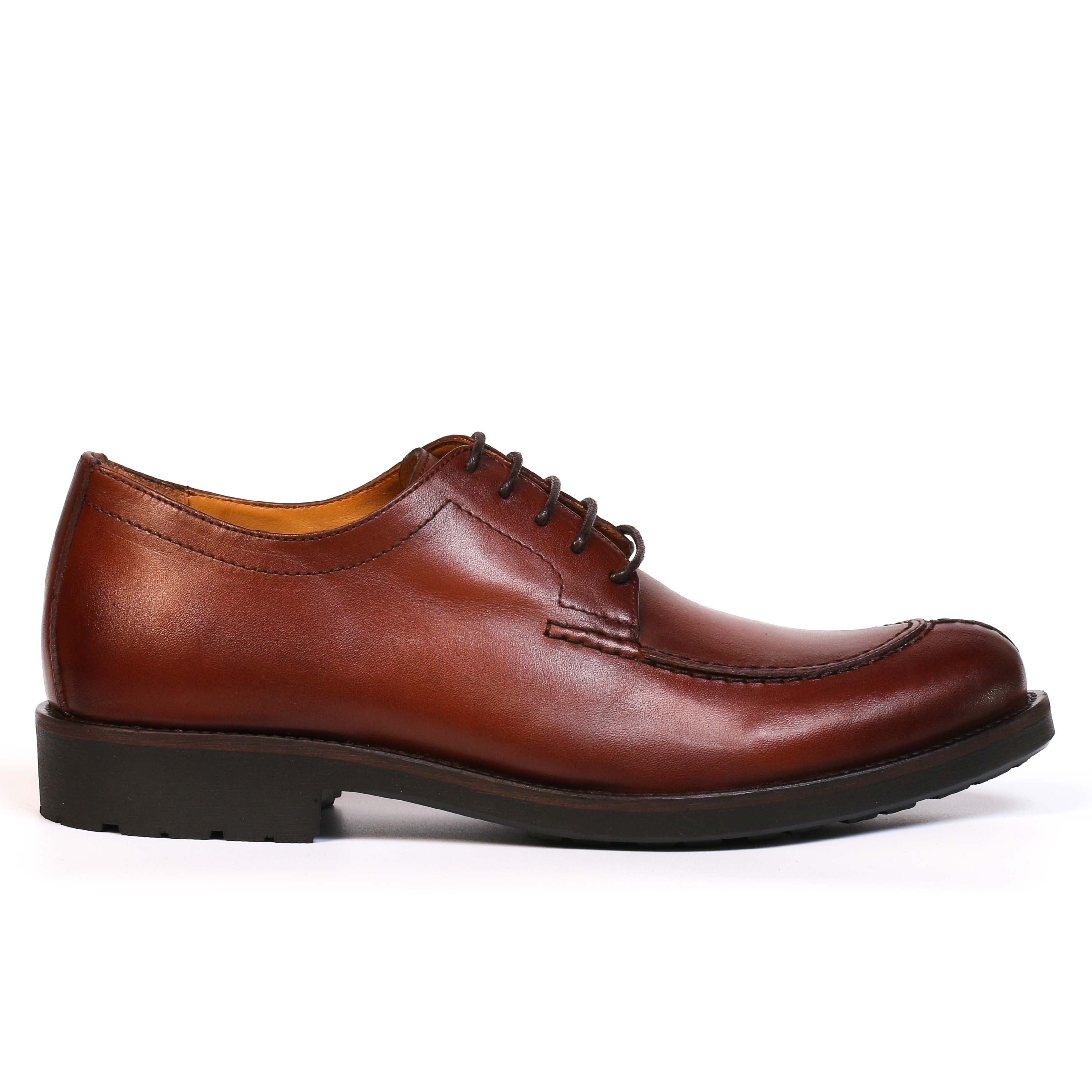 Chaussure en Cuir Tabac-625