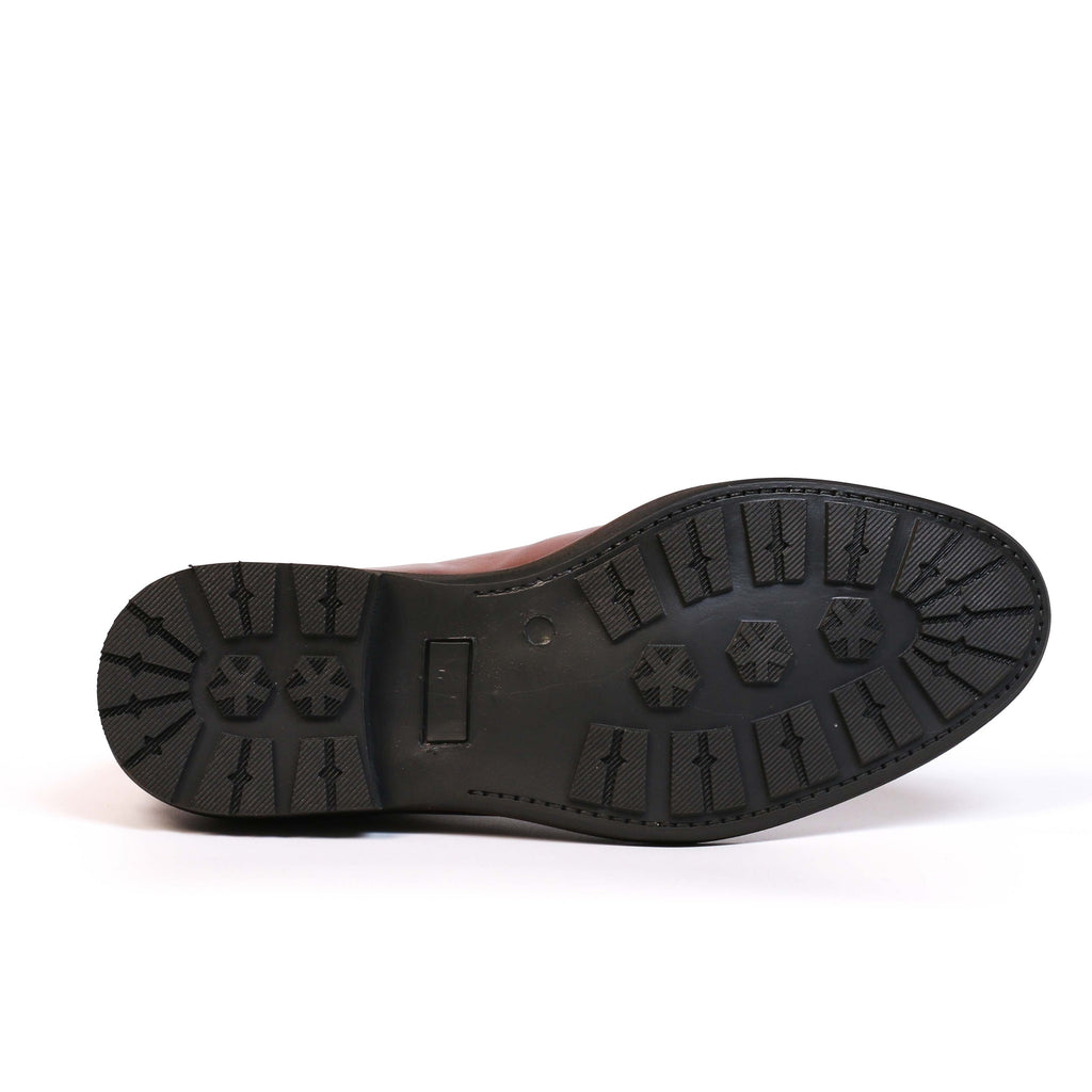 Chaussure en Cuir Tabac-625