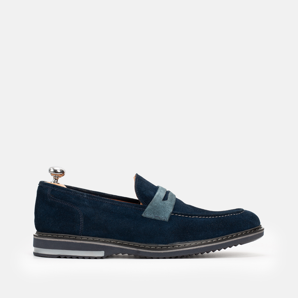 Chaussure en Daim Bleu Marine-077