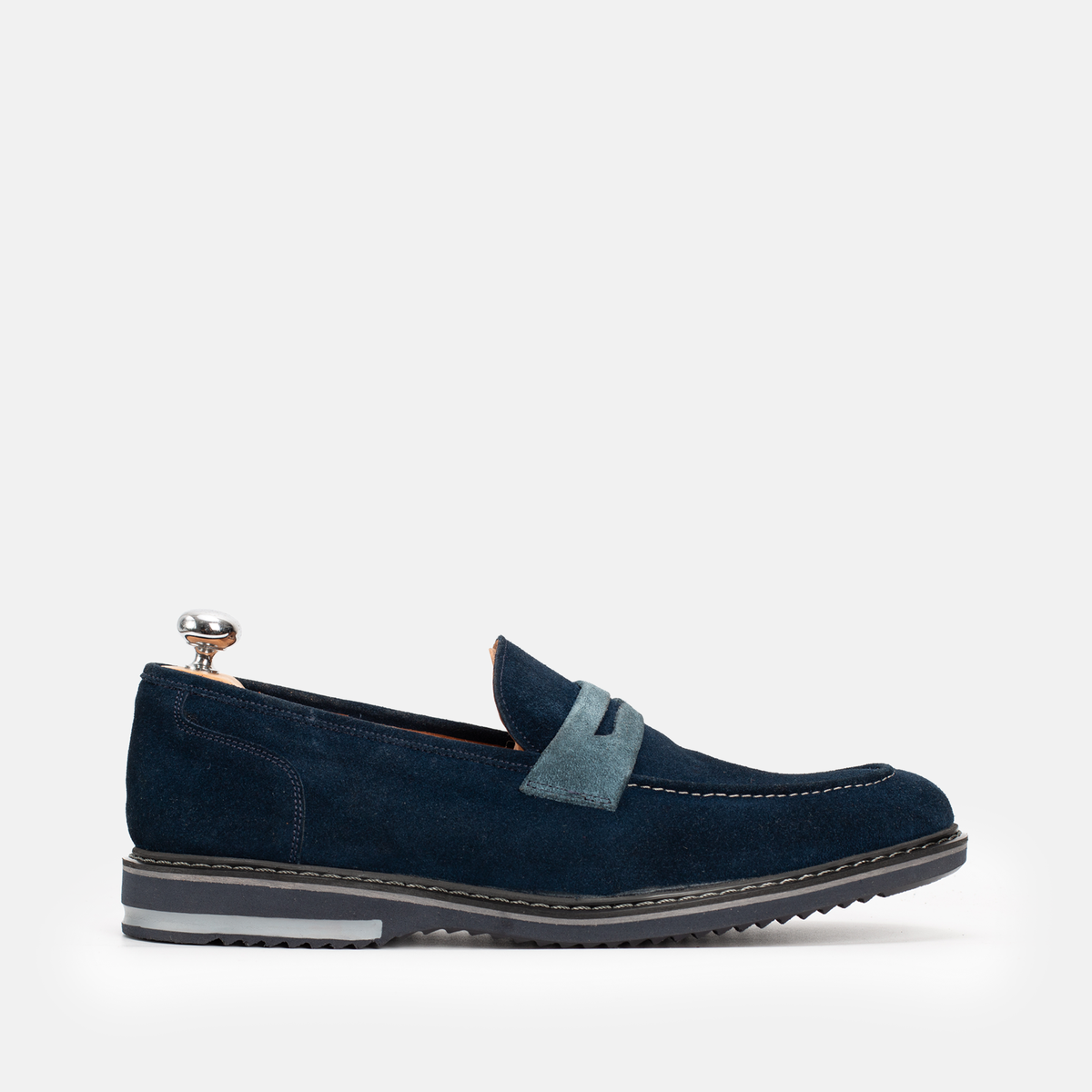 Chaussure en Daim Bleu Marine-077