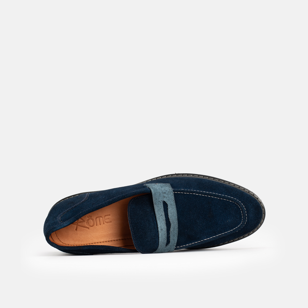 Chaussure en Daim Bleu Marine-077
