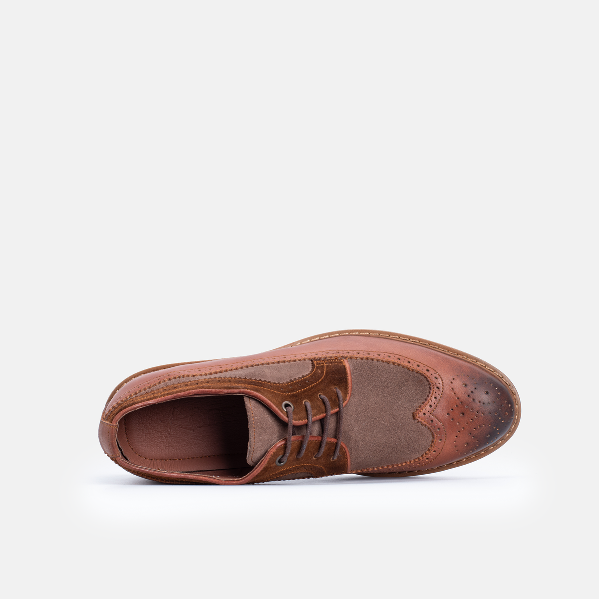 Chaussure en Cuir&Daim Tabac-704
