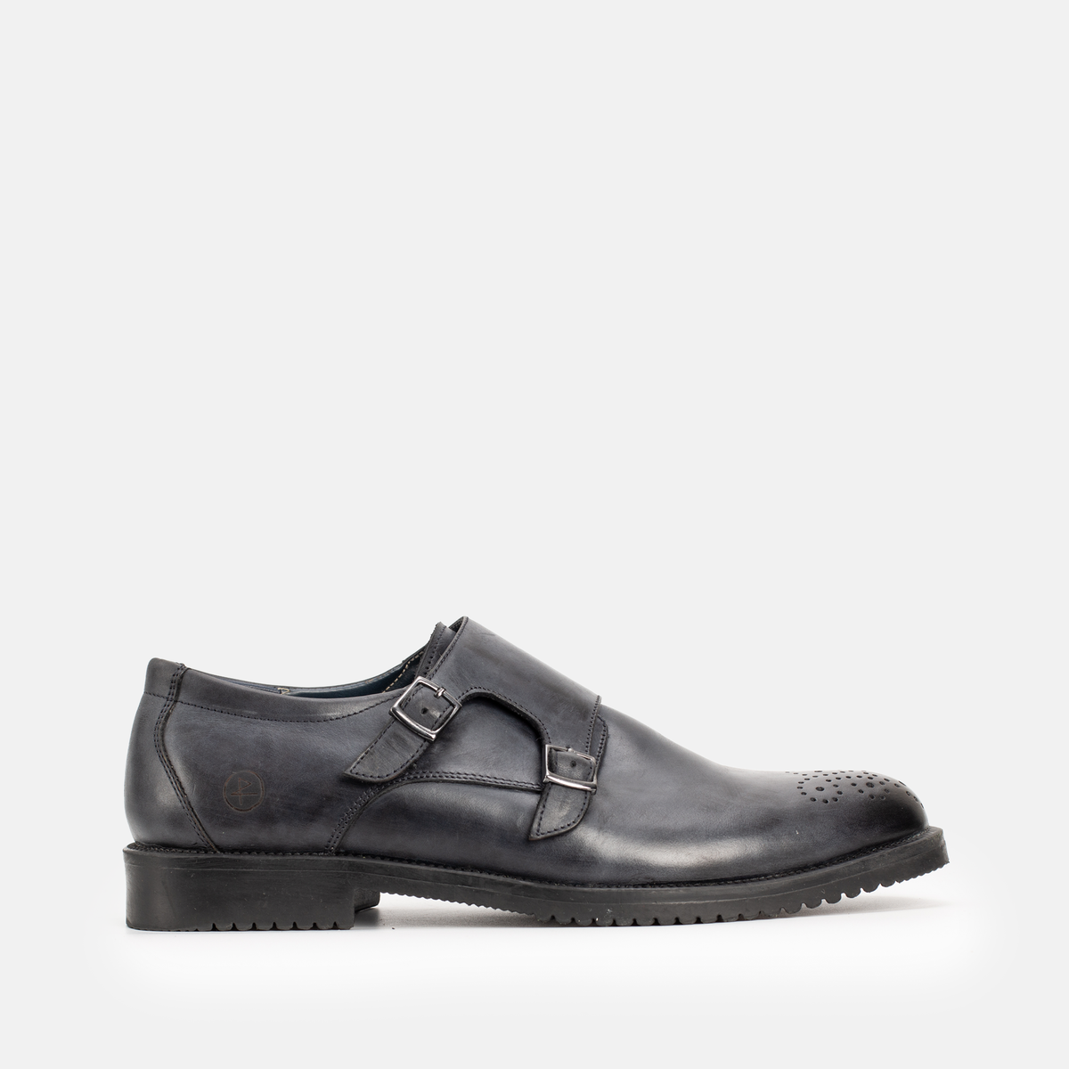 Chaussure en Cuir Bleu-155
