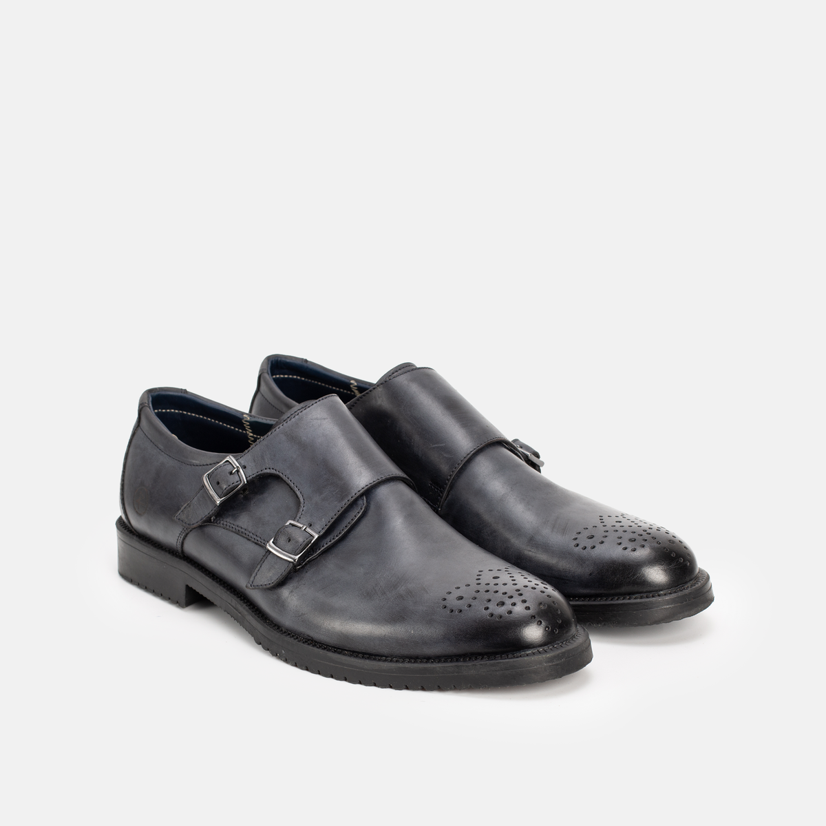 Chaussure en Cuir Bleu-155