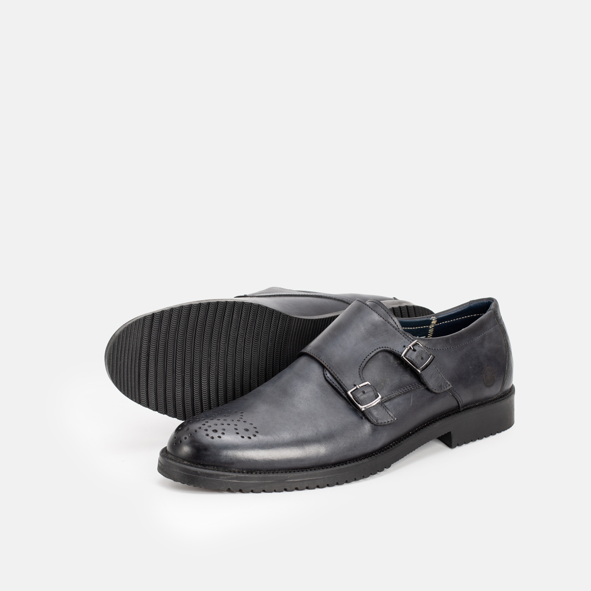 Chaussure en Cuir Bleu-155