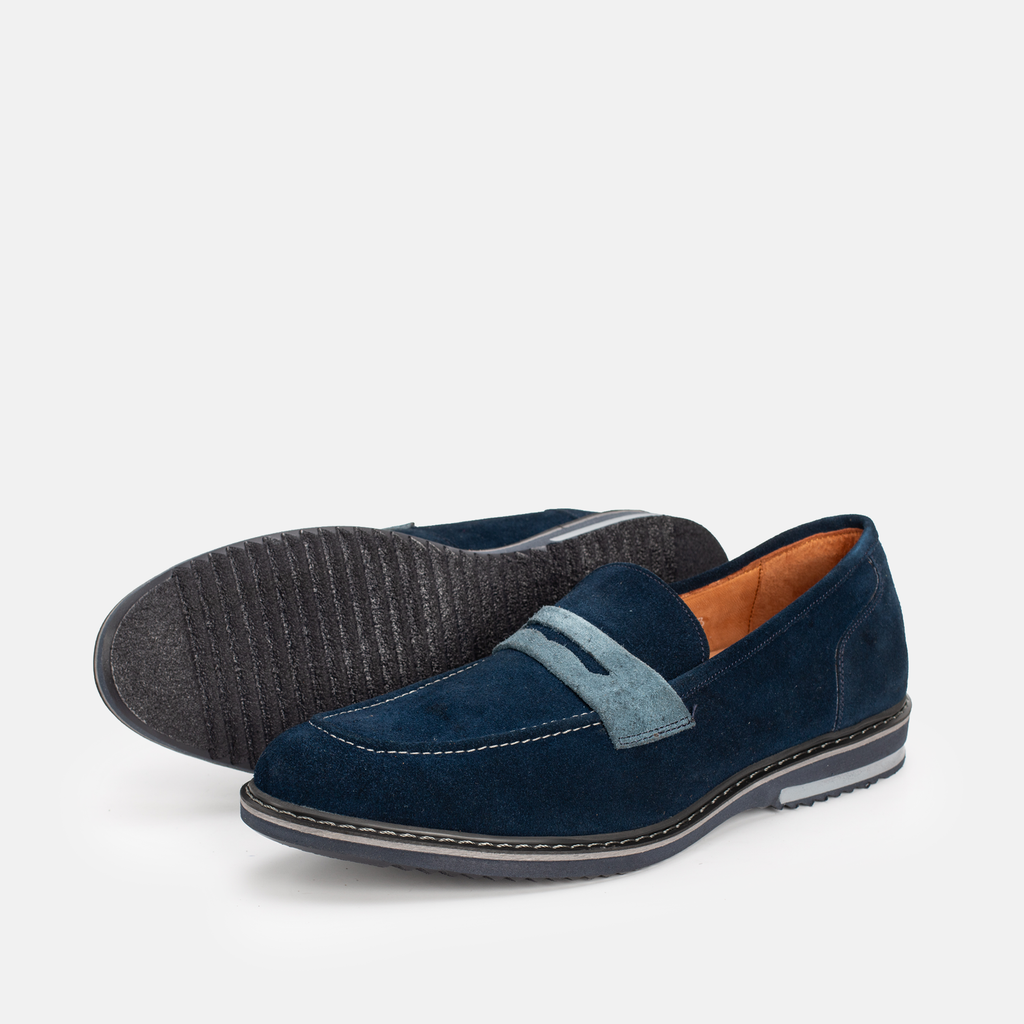 Chaussure en Daim Bleu Marine-077