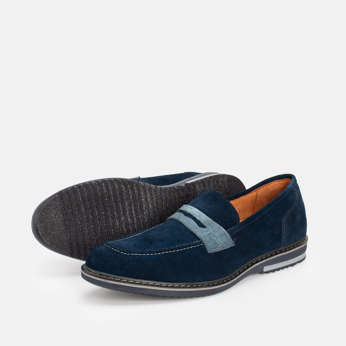 Chaussure en Daim Bleu Marine-077