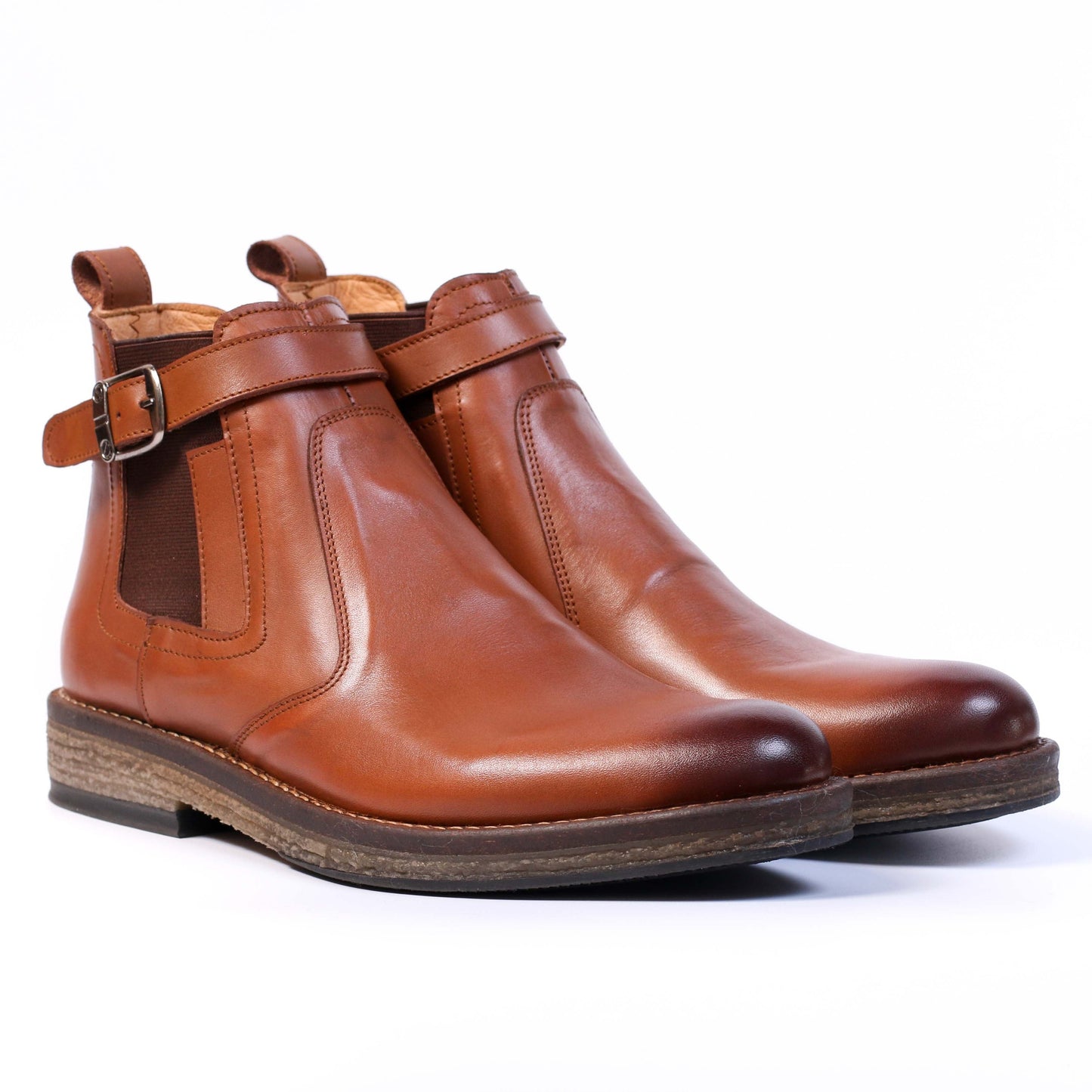 Bottine en cuir Marron-071