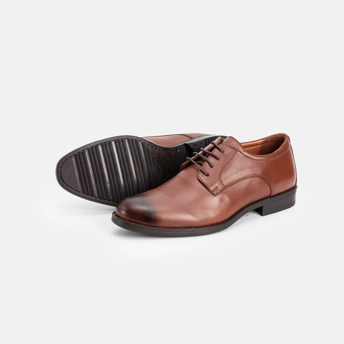 Chaussure en Cuir Tabac-067