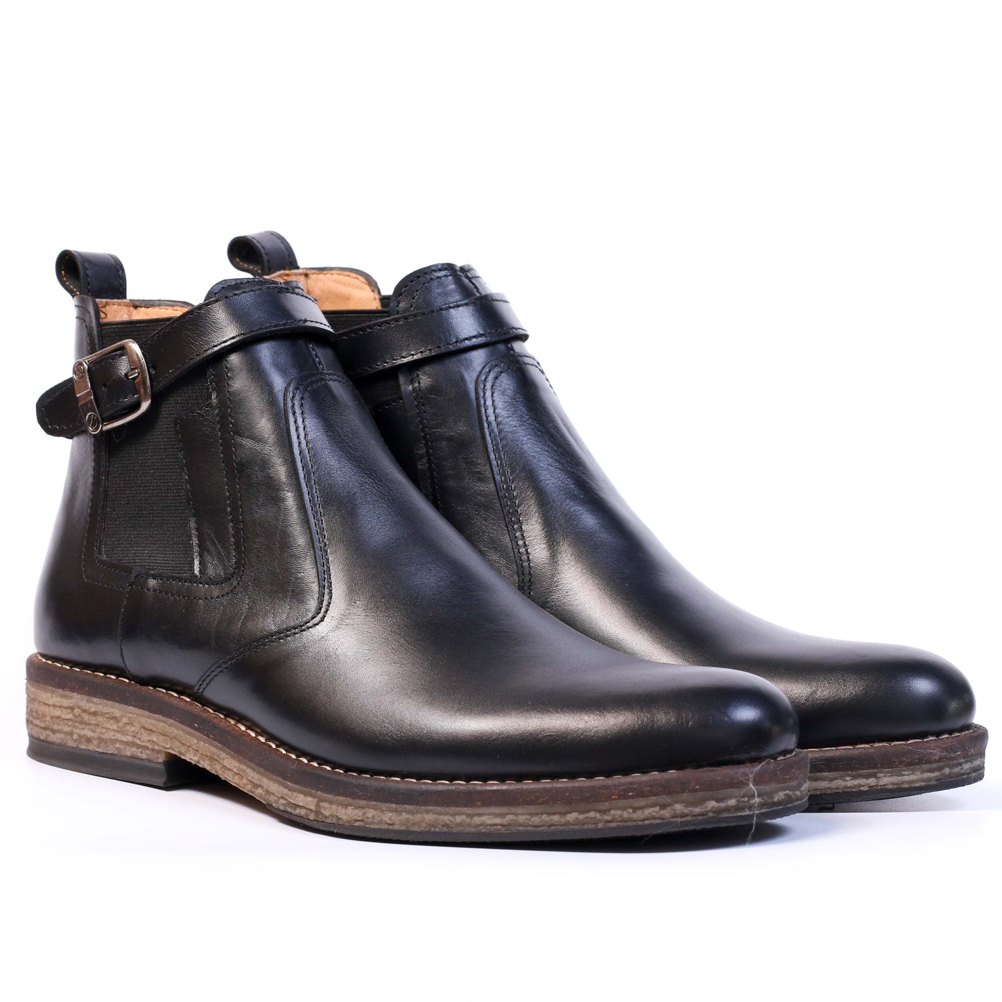 Bottine En cuir Noir-071