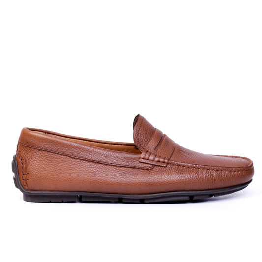 203 Mocassin en cuir Tabac