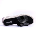011 SANDALES EN CUIR EFFET CROCO NOIR