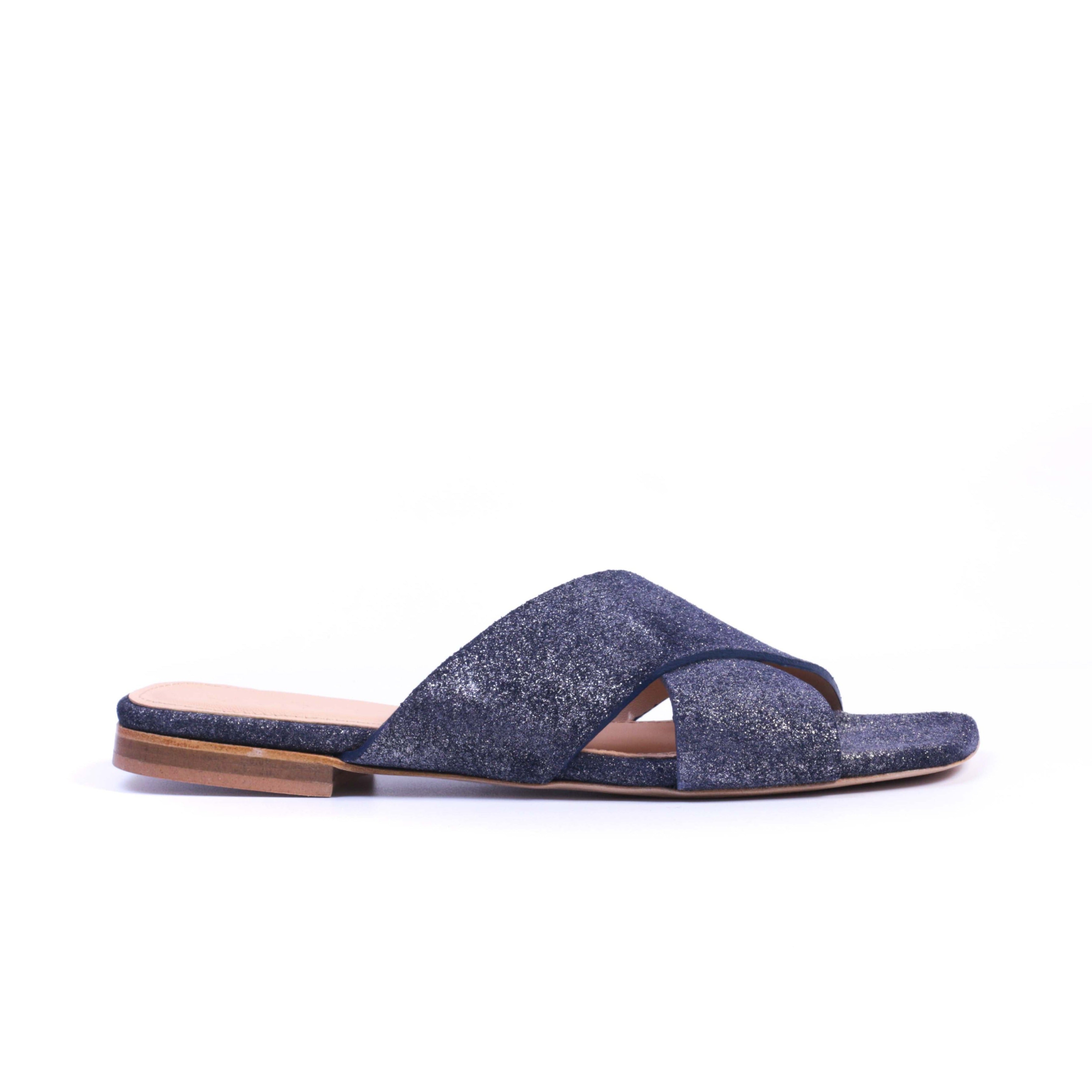 973 Sandales en Daim Bleu marine