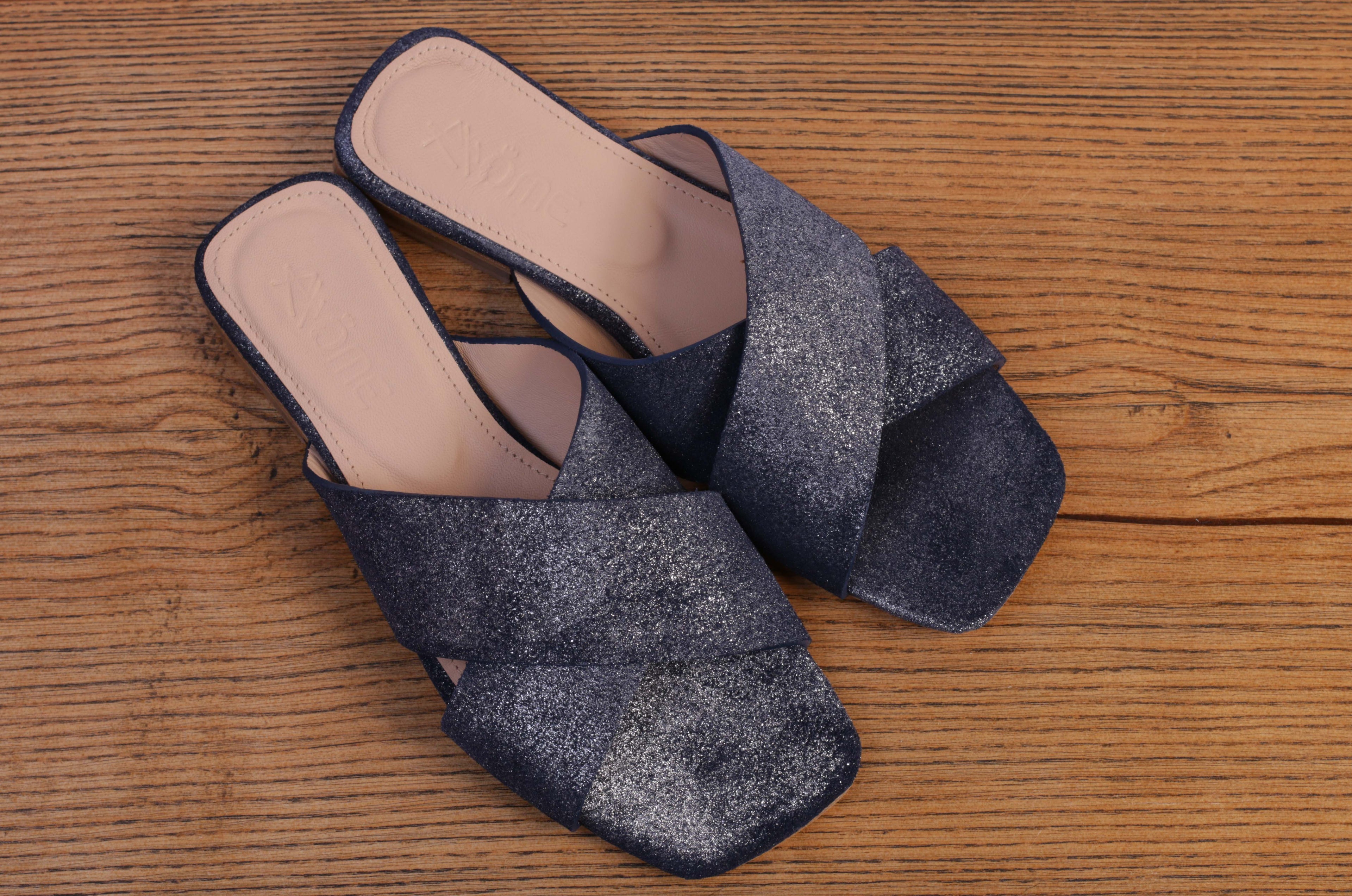 973 Sandales en Daim Bleu marine