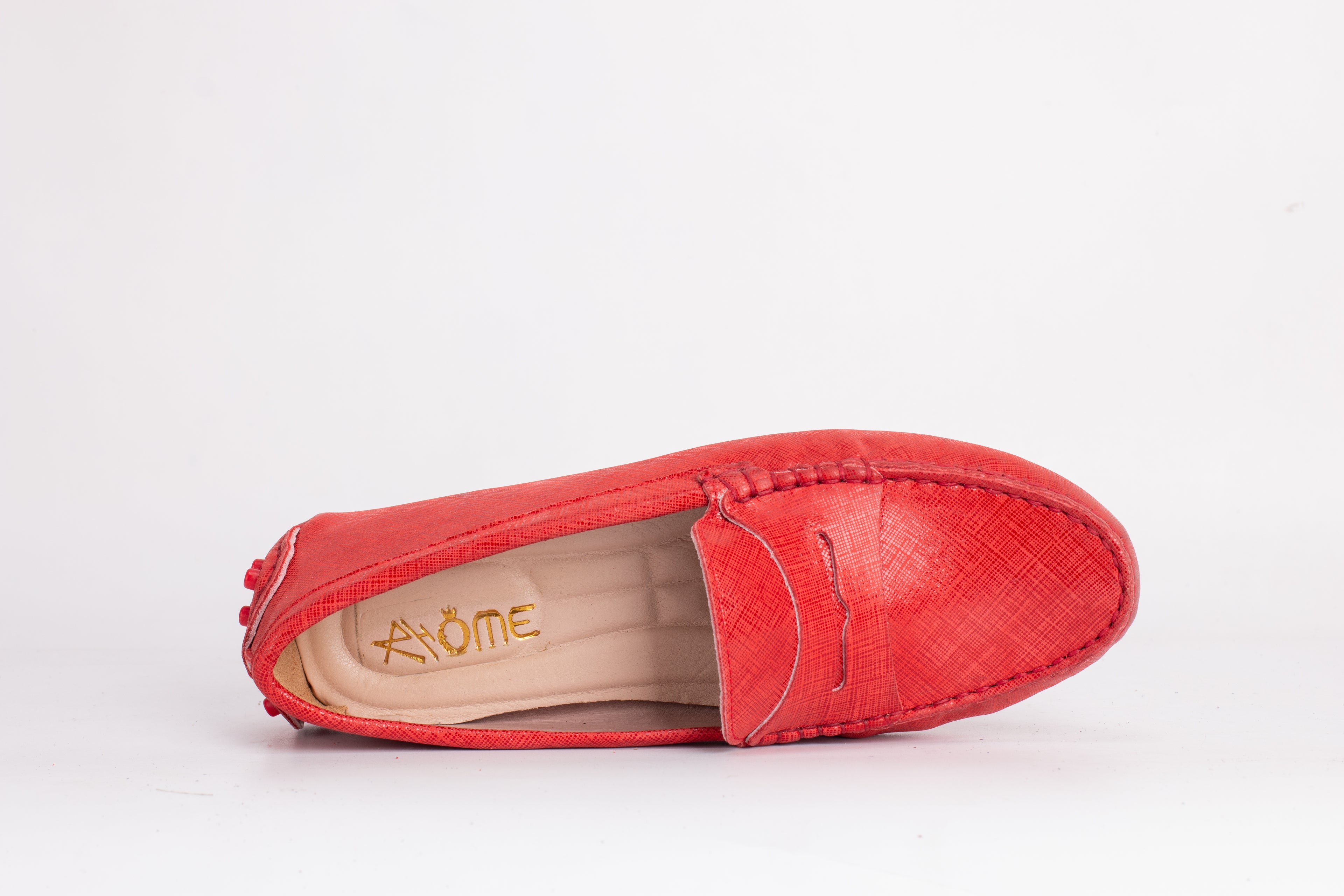 Smile Mocassin en Cuir Rouge