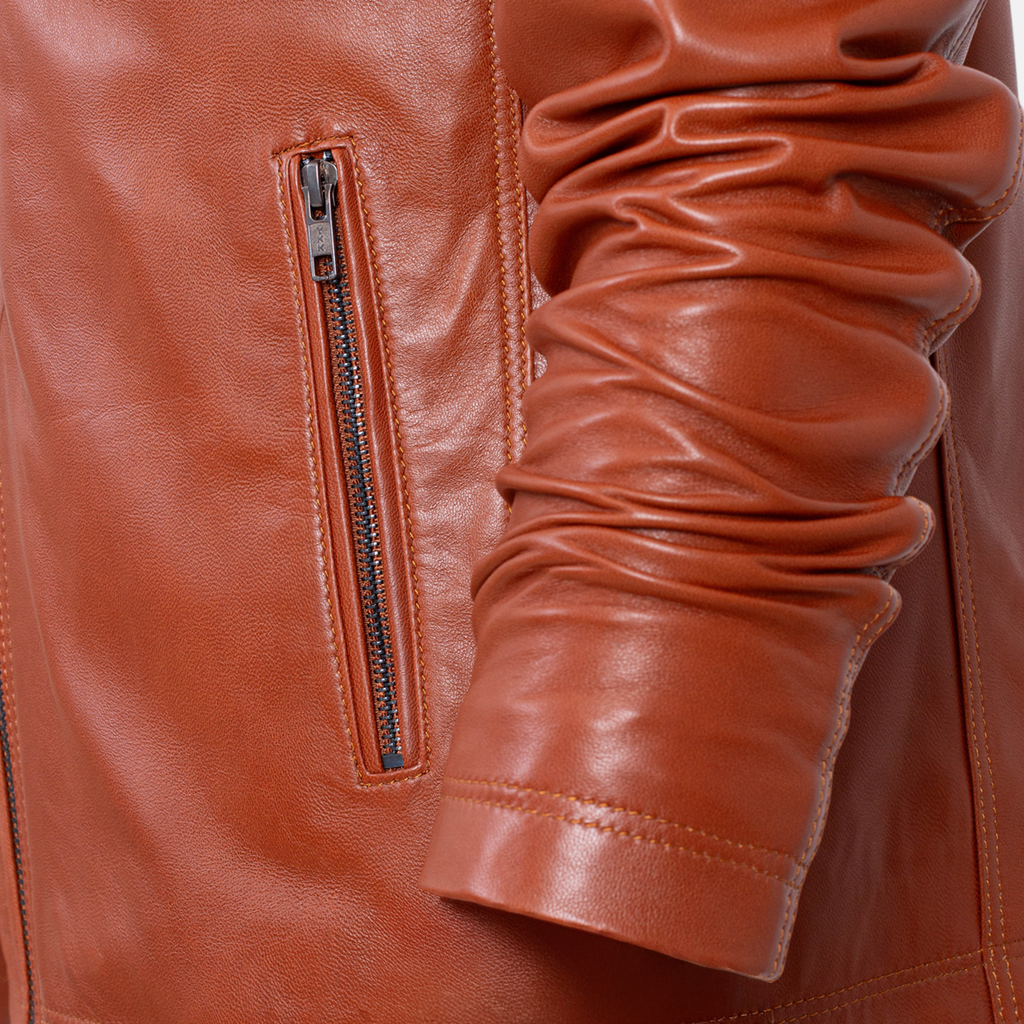 Leonardo - Blouson en cuir Camel