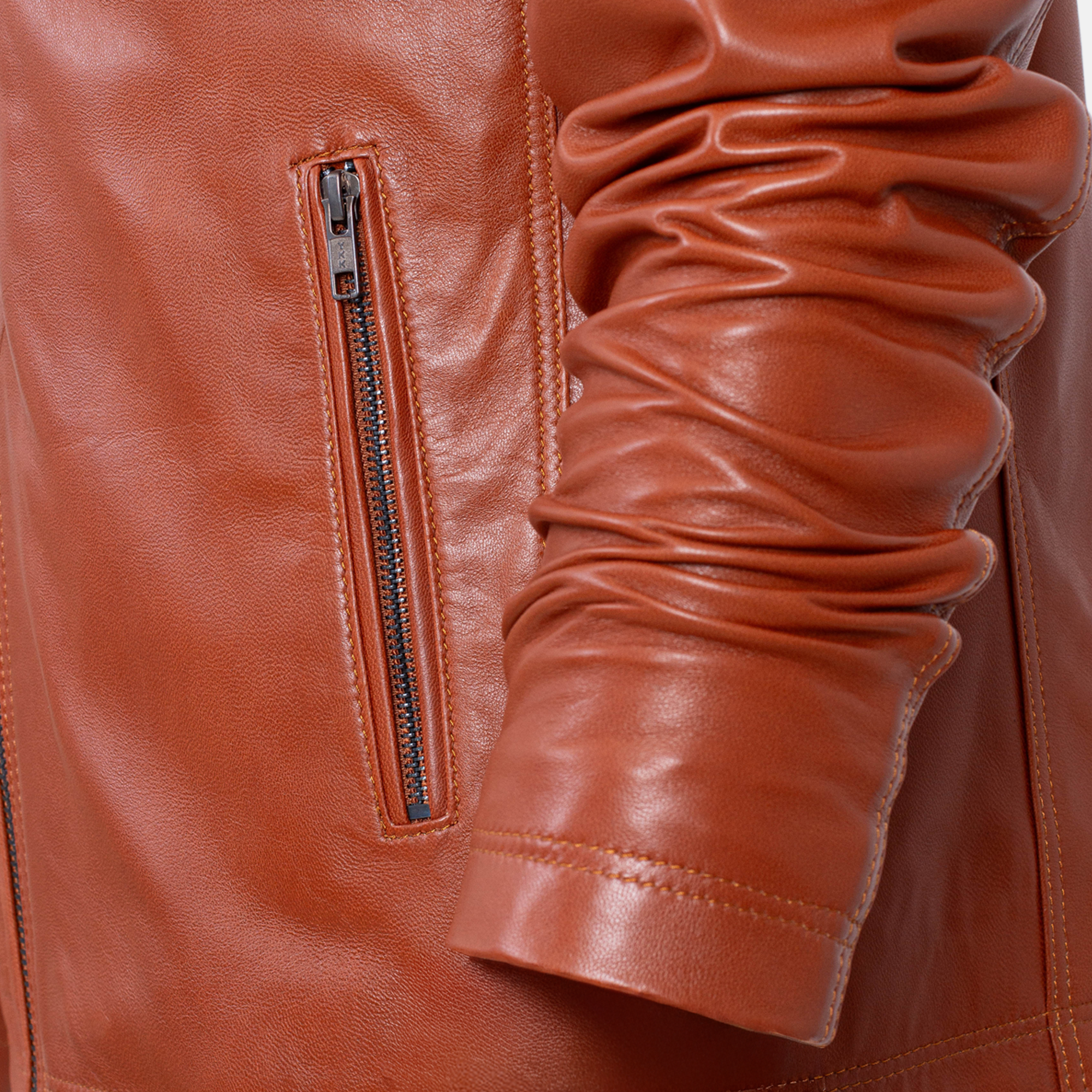 Leonardo - Blouson en cuir Camel